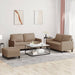 3-delige Loungeset met kussens kunstleer cappuccino