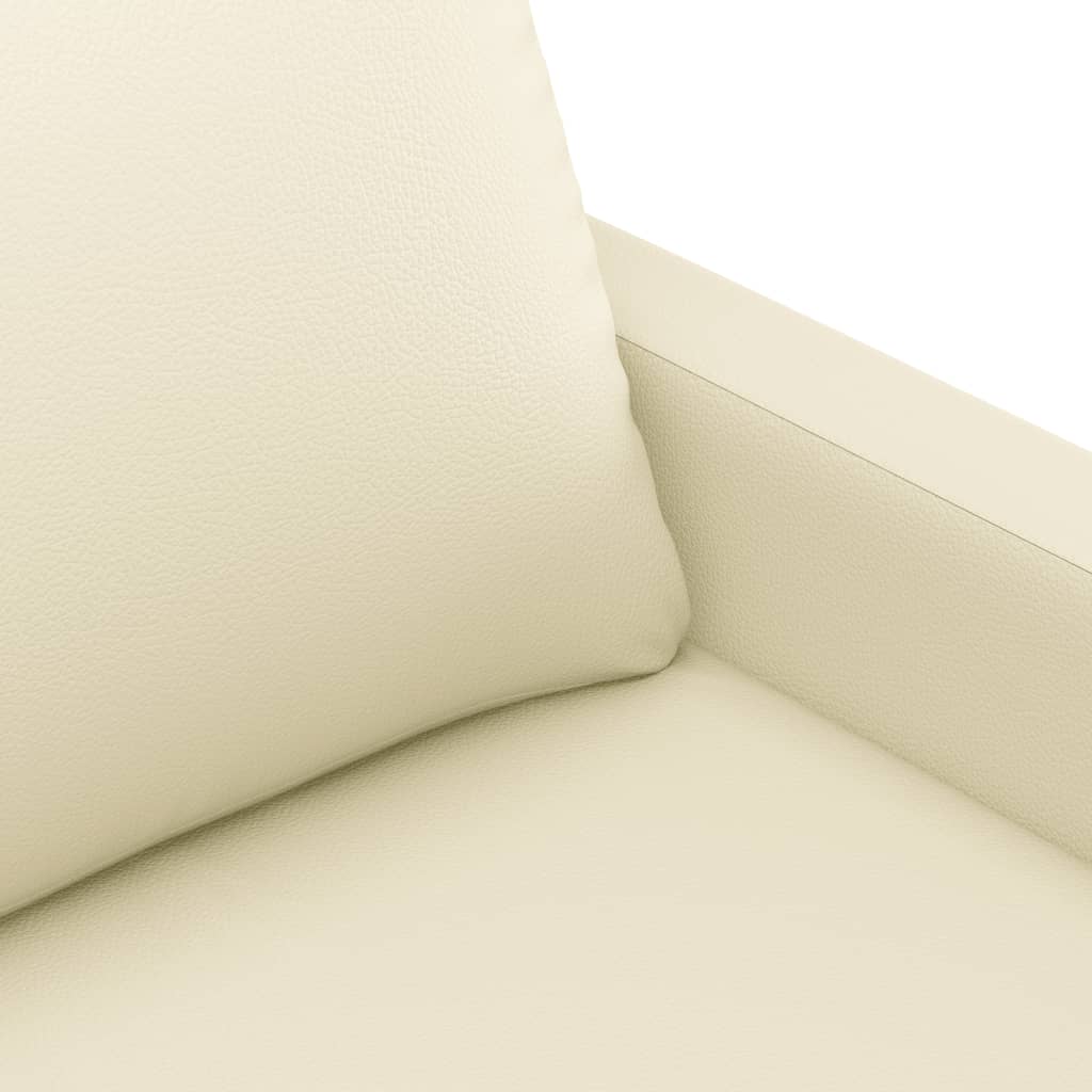 2-delige Loungeset met kussens kunstleer crème
