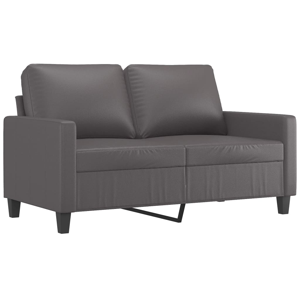 3-delige Loungeset met kussens kunstleer grijs