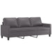 3-delige Loungeset met kussens kunstleer grijs
