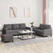 3-delige Loungeset met kussens kunstleer grijs