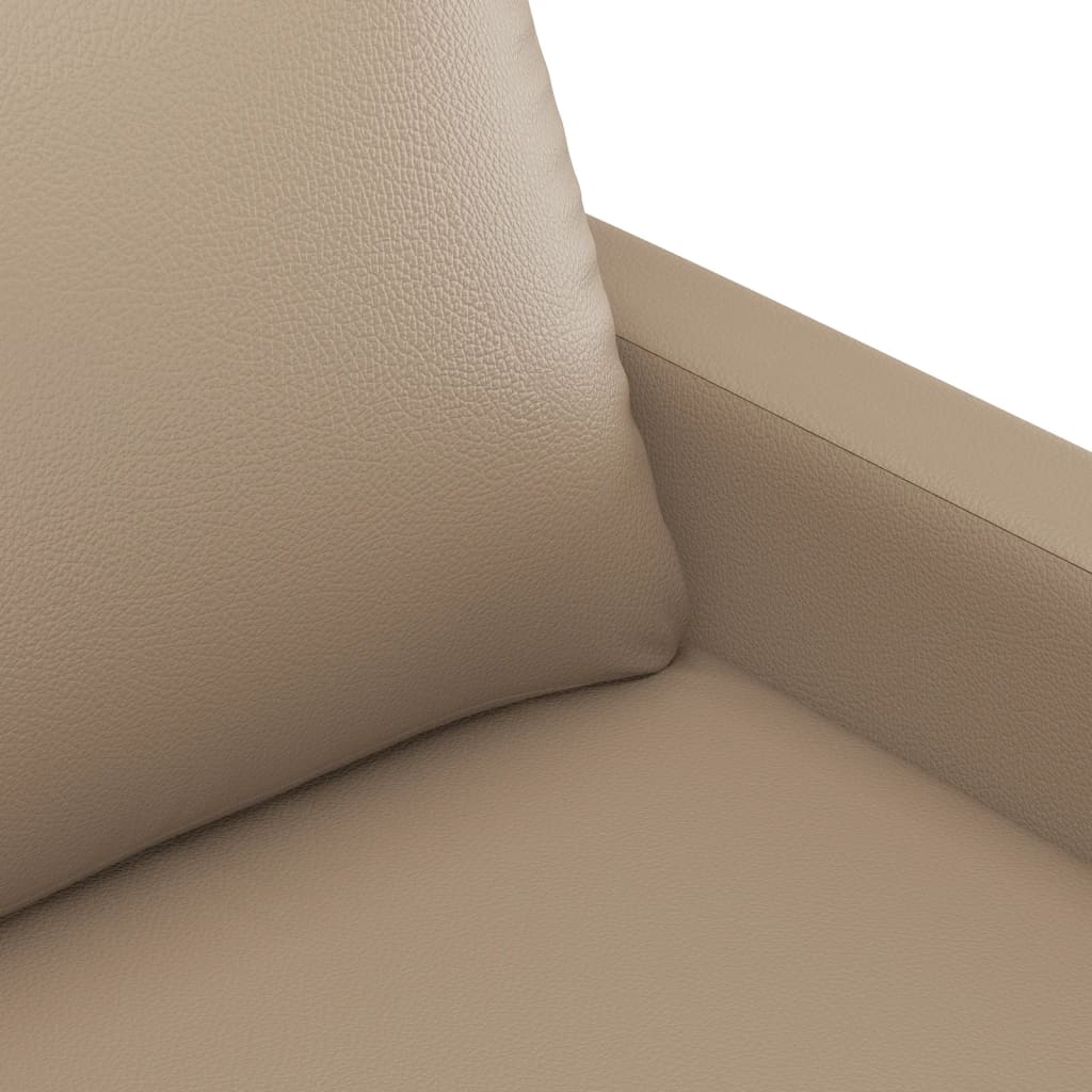 3-delige Loungeset met kussens kunstleer cappuccino