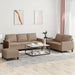 3-delige Loungeset met kussens kunstleer cappuccino