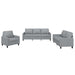 3-delige Loungeset met kussens stof lichtgrijs
