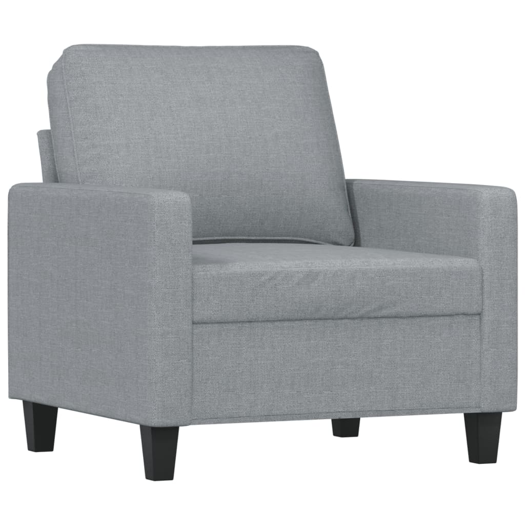 3-delige Loungeset met kussens stof lichtgrijs