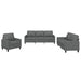 3-delige Loungeset met kussens stof donkergrijs