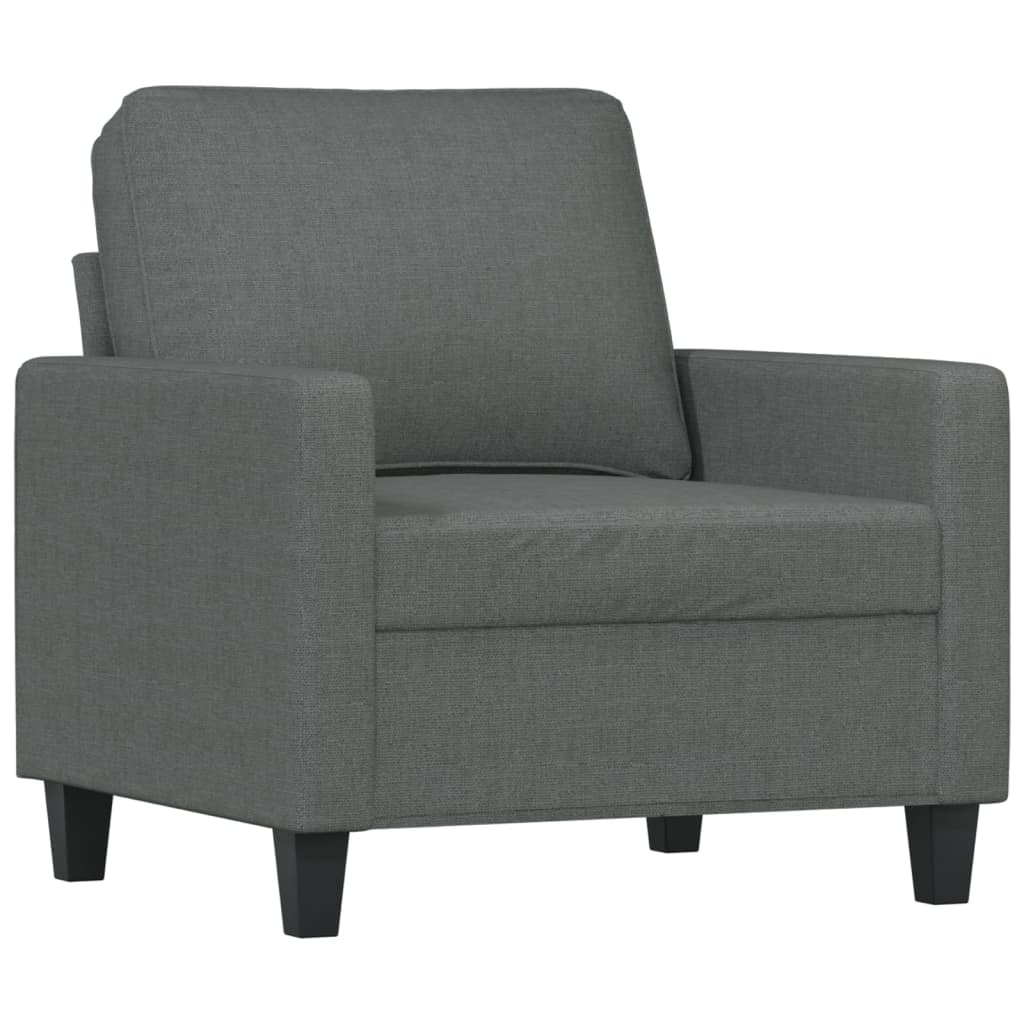 3-delige Loungeset met kussens stof donkergrijs