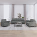 3-delige Loungeset met kussens stof donkergrijs