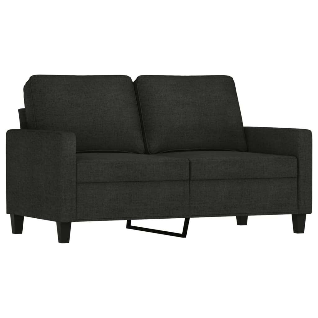 3-delige loungeset met kussens stof zwart