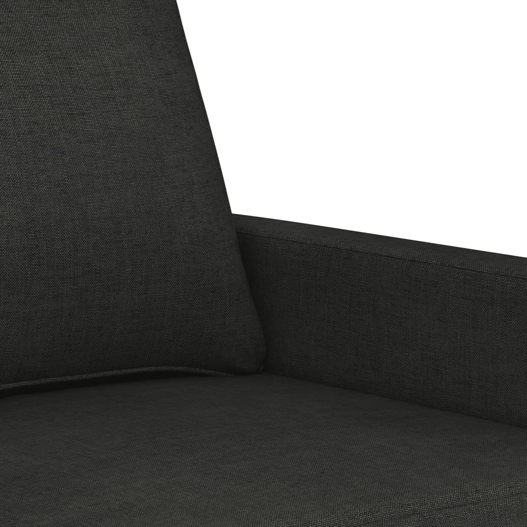 3-delige loungeset met kussens stof zwart