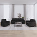 3-delige loungeset met kussens stof zwart