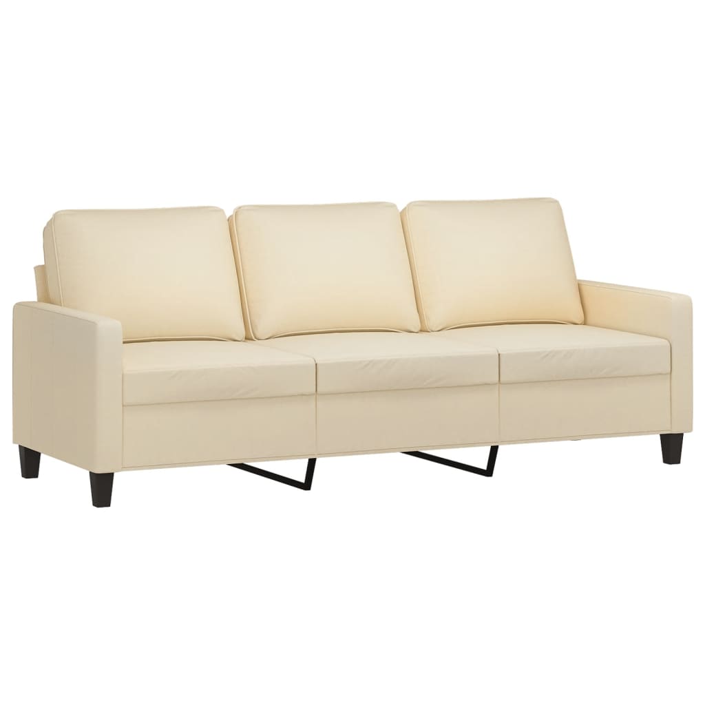 4-delige Loungeset met kussens stof crèmekleurig