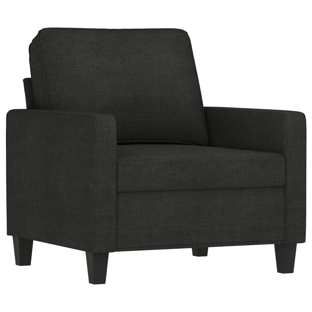 4-delige loungeset met kussens stof zwart