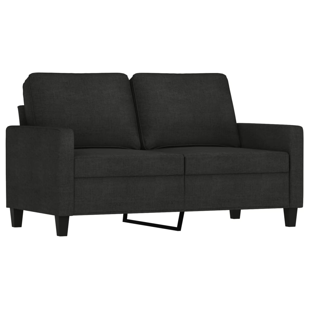 4-delige loungeset met kussens stof zwart