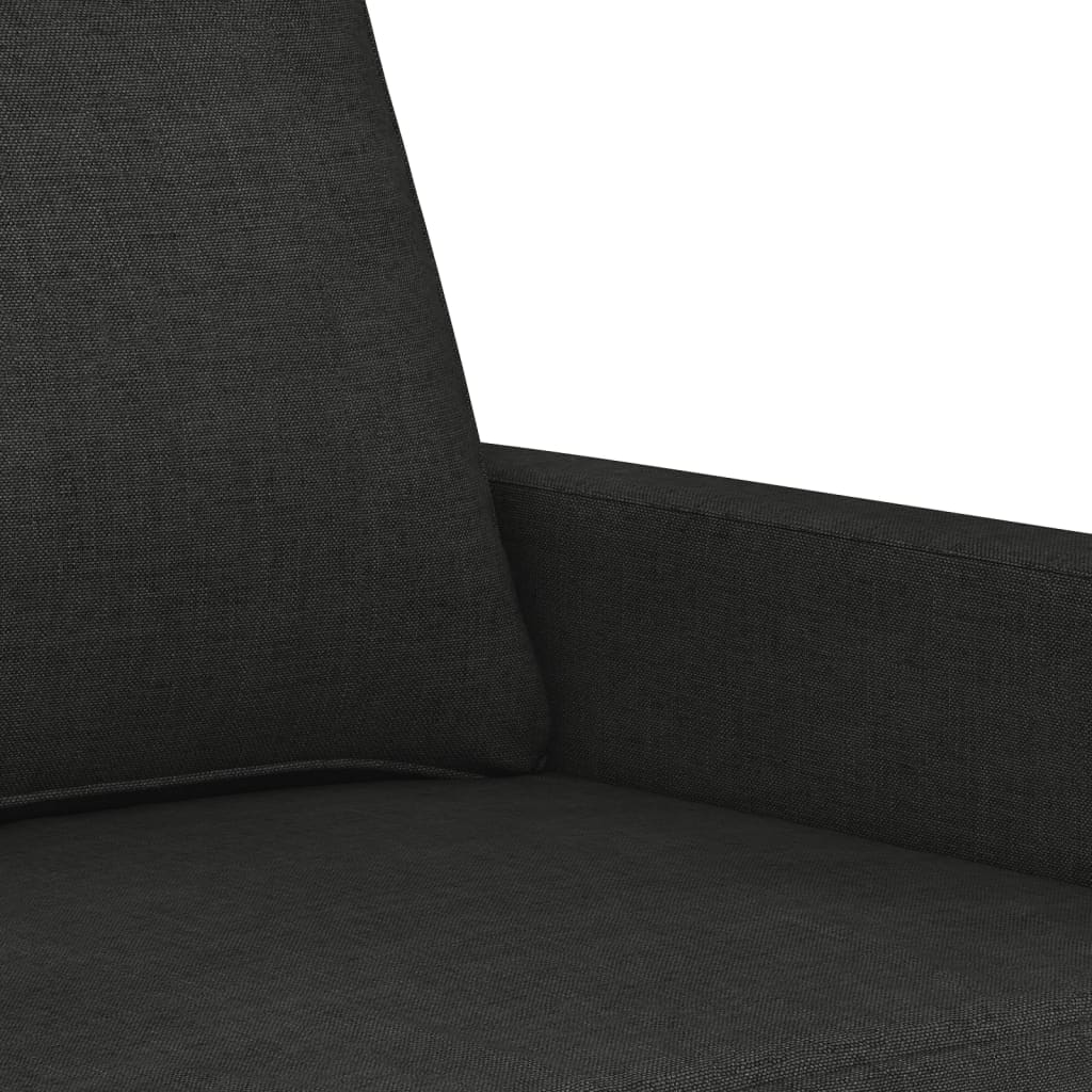 4-delige loungeset met kussens stof zwart