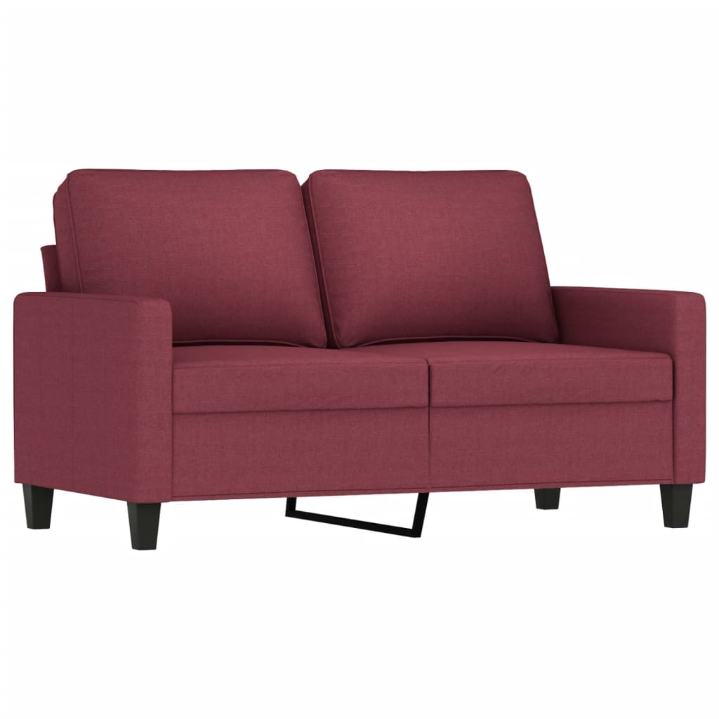 4-delige Loungeset met kussens stof wijnrood