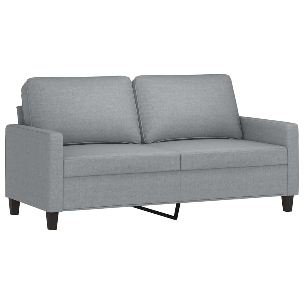 2-delige Loungeset met kussens stof lichtgrijs