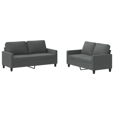 2-delige Loungeset met kussens stof donkergrijs