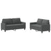 2-delige Loungeset met kussens stof donkergrijs