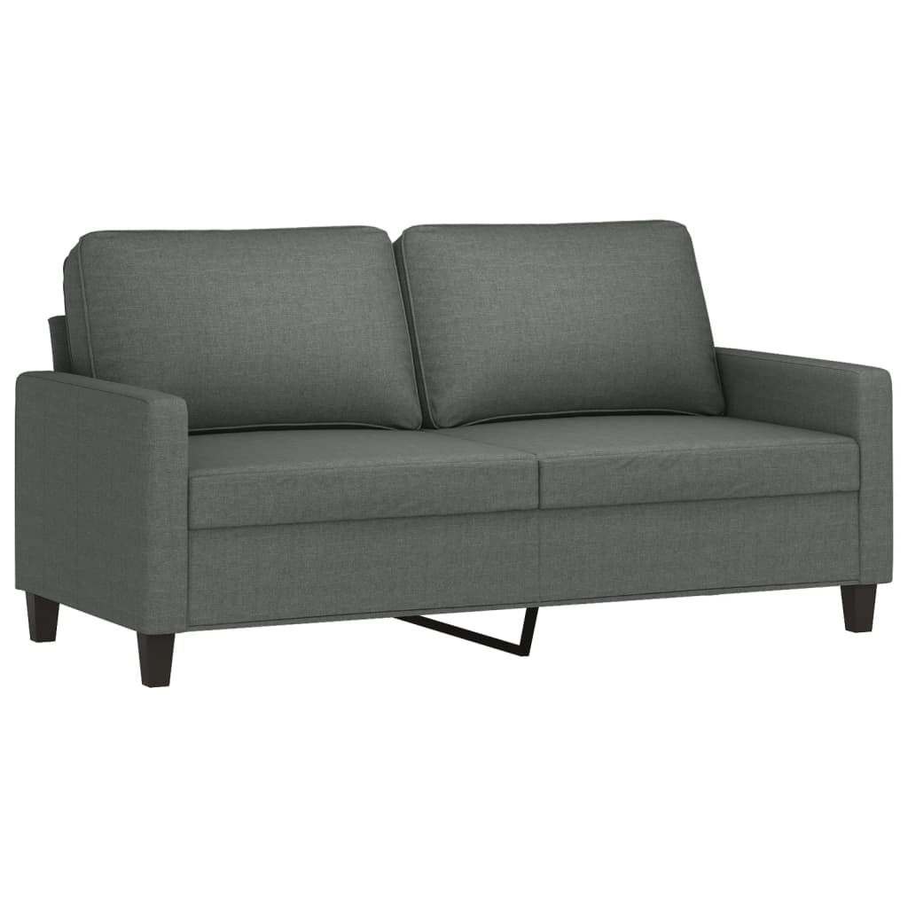 2-delige Loungeset met kussens stof donkergrijs