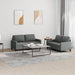 2-delige Loungeset met kussens stof donkergrijs