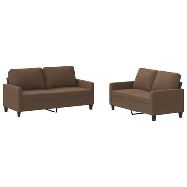 2-delige Loungeset met kussens stof bruin