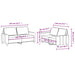 2-delige Loungeset met kussens stof bruin