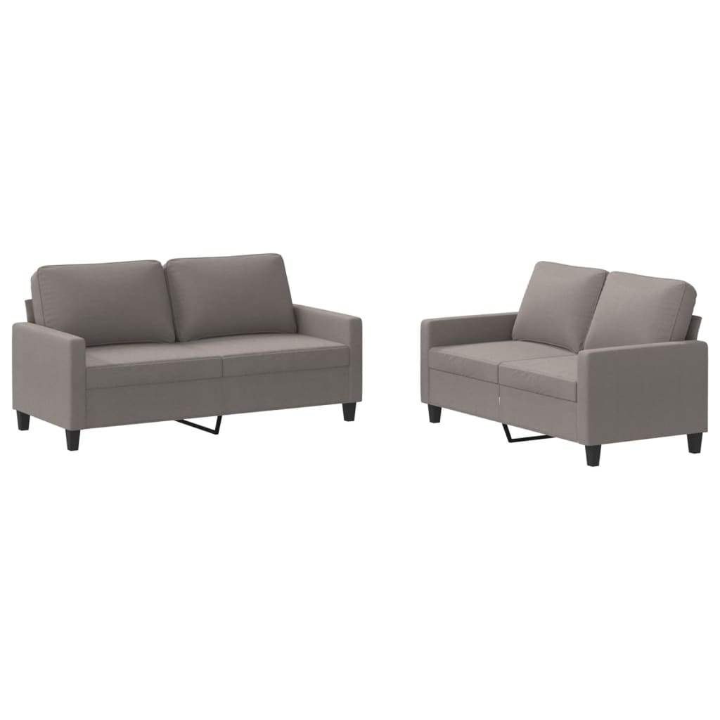 2-delige Loungeset met kussens stof taupe
