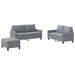 3-delige Loungeset met kussens stof lichtgrijs