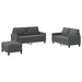 3-delige Loungeset met kussens stof donkergrijs