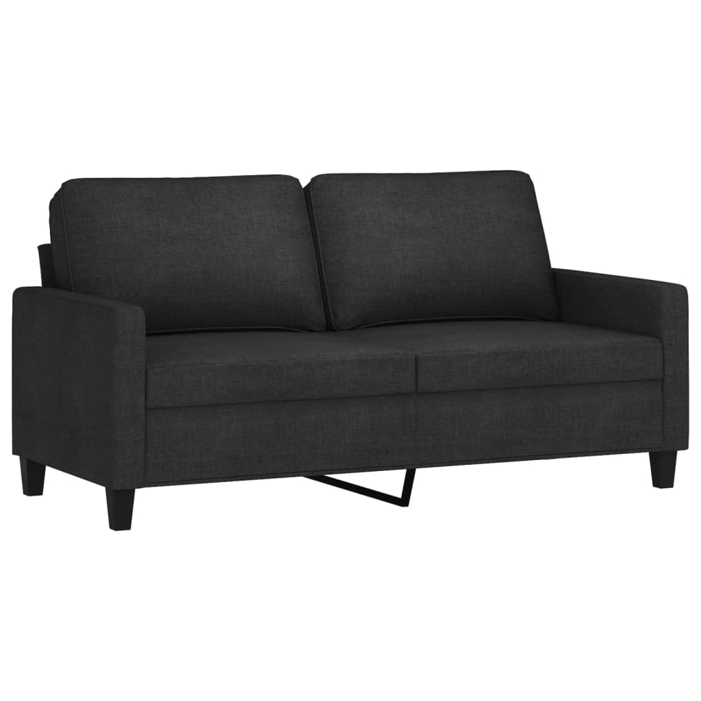 3-delige loungeset met kussens stof zwart