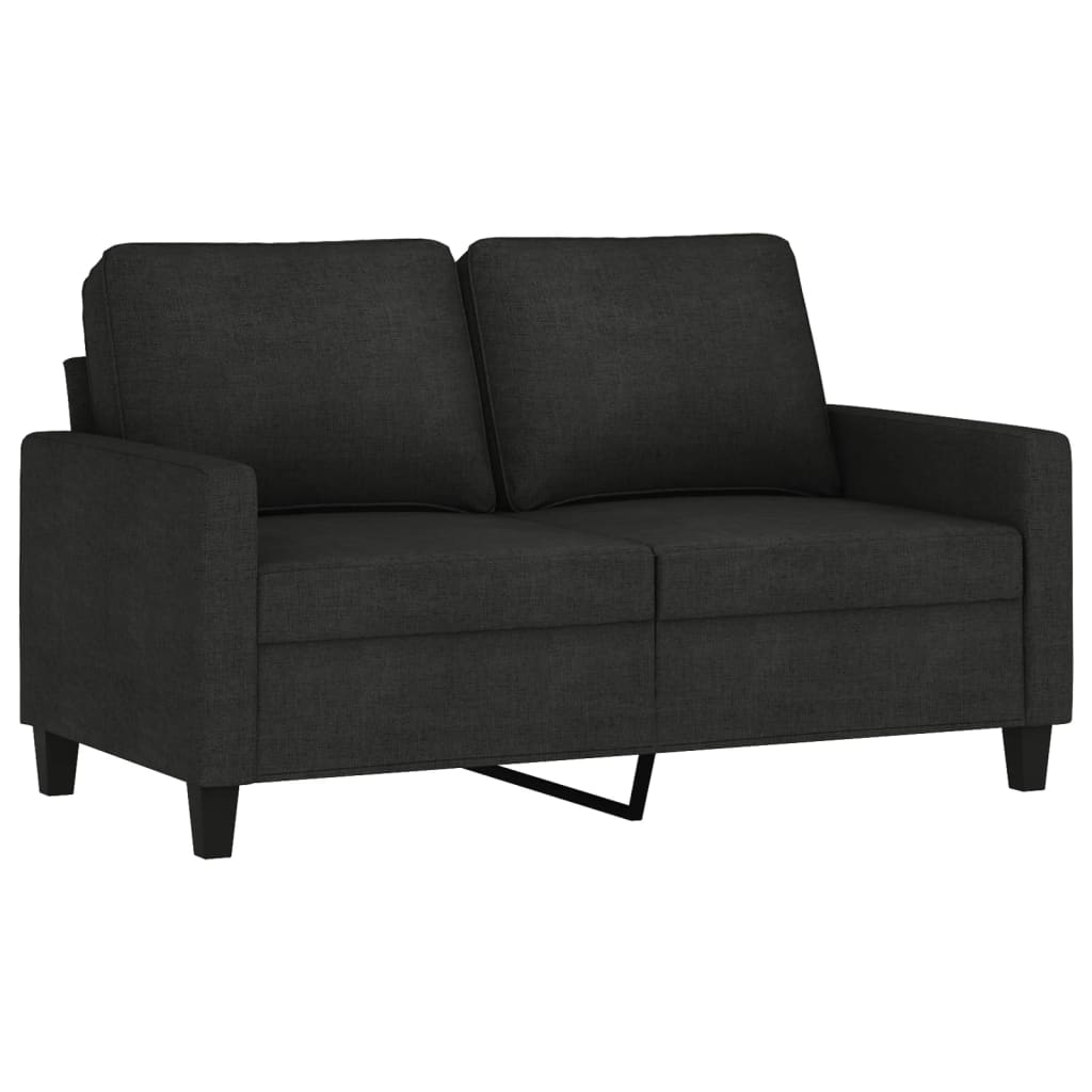 3-delige loungeset met kussens stof zwart