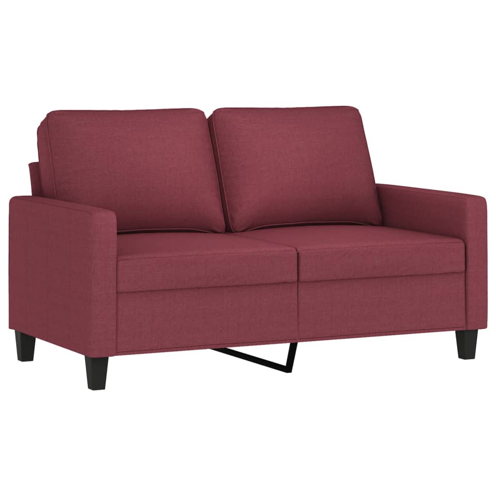 3-delige Loungeset met kussens stof wijnrood