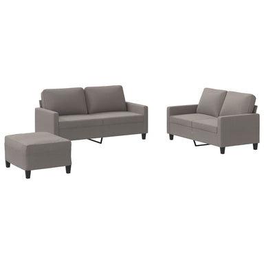 3-delige Loungeset met kussens stof taupe