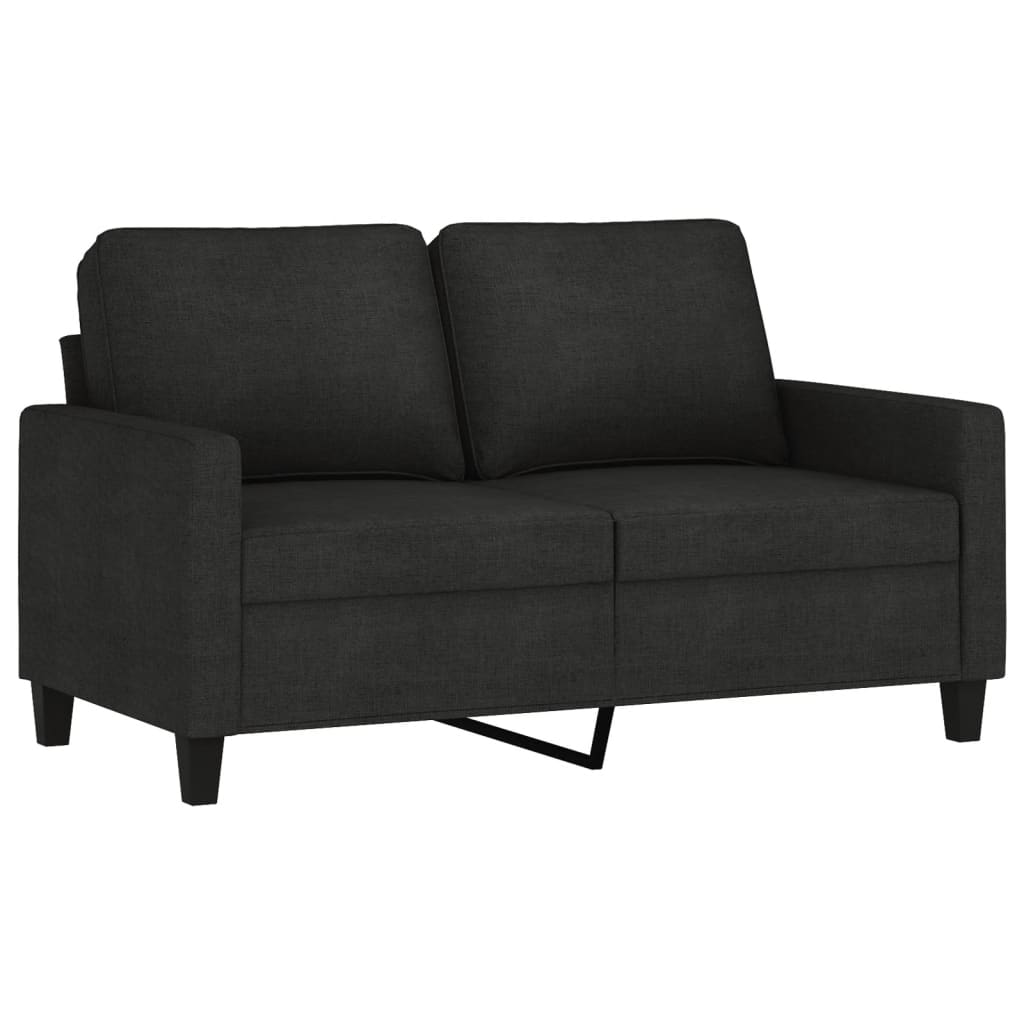 2-delige loungeset met kussens stof zwart