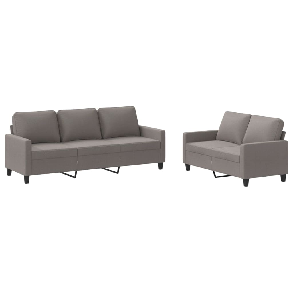 2-delige Loungeset met kussens stof taupe