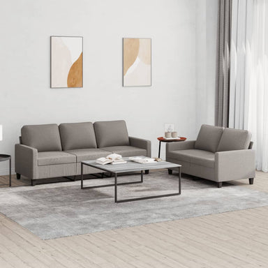 2-delige Loungeset met kussens stof taupe