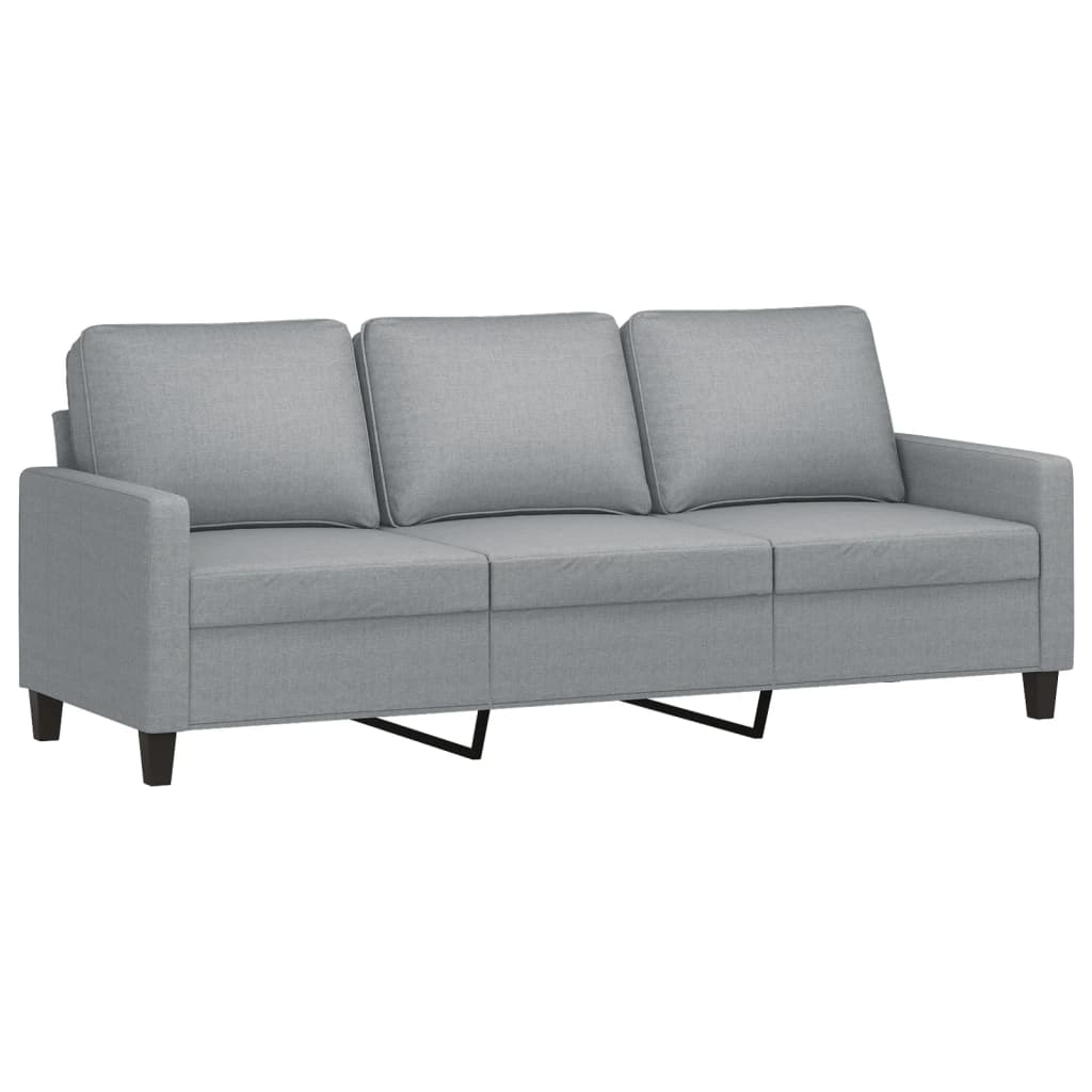 3-delige Loungeset met kussens stof lichtgrijs