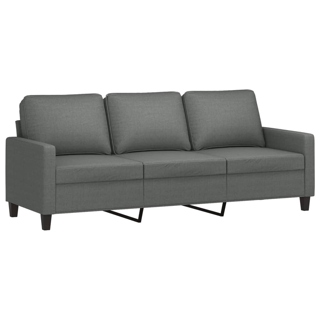 3-delige Loungeset met kussens stof donkergrijs