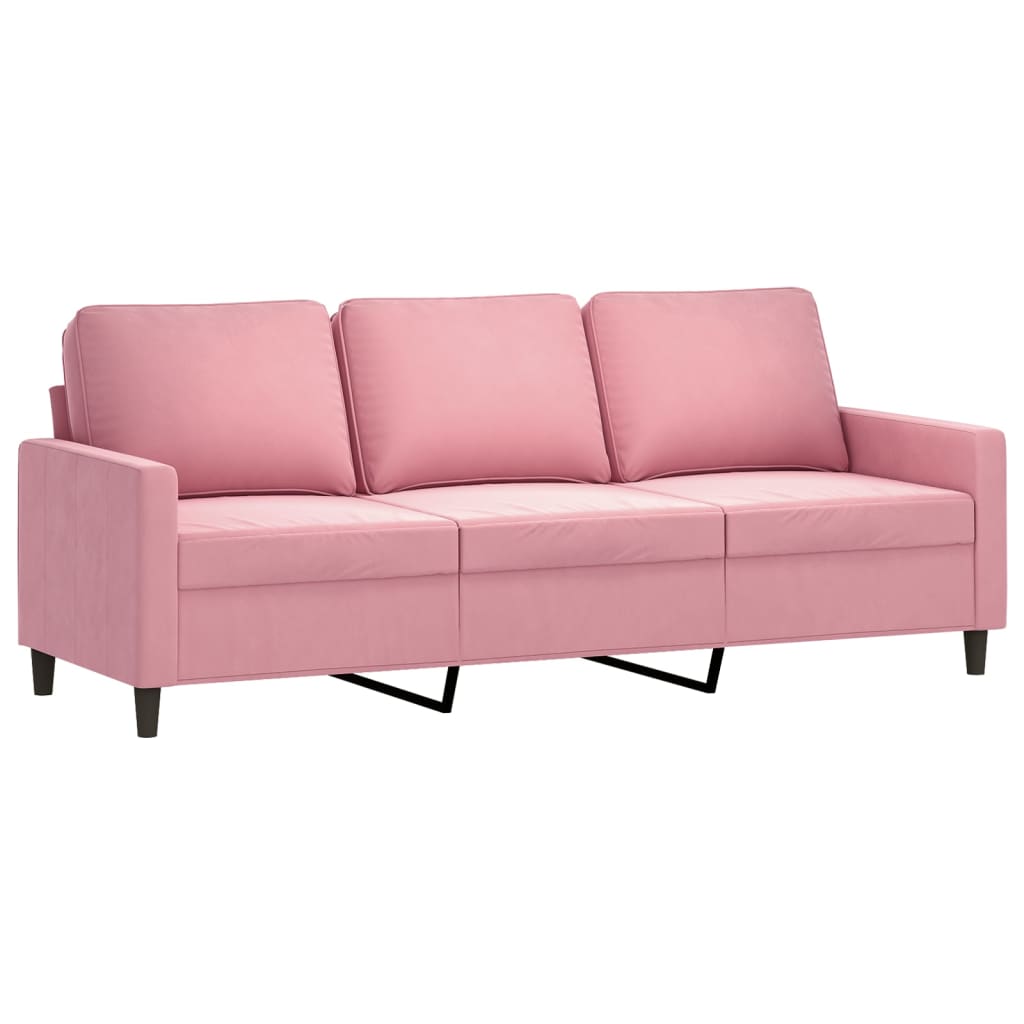 3-delige Loungeset met kussens fluweel roze