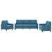 3-delige Loungeset met kussens fluweel blauw