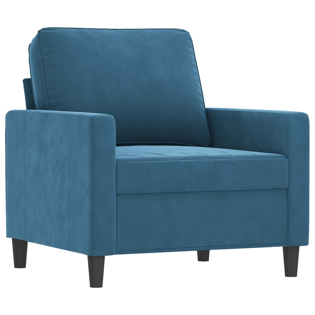 3-delige Loungeset met kussens fluweel blauw