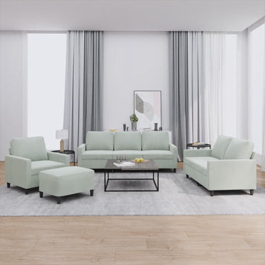 4-delige Loungeset met kussens fluweel lichtgrijs