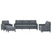 4-delige Loungeset met kussens fluweel donkergrijs