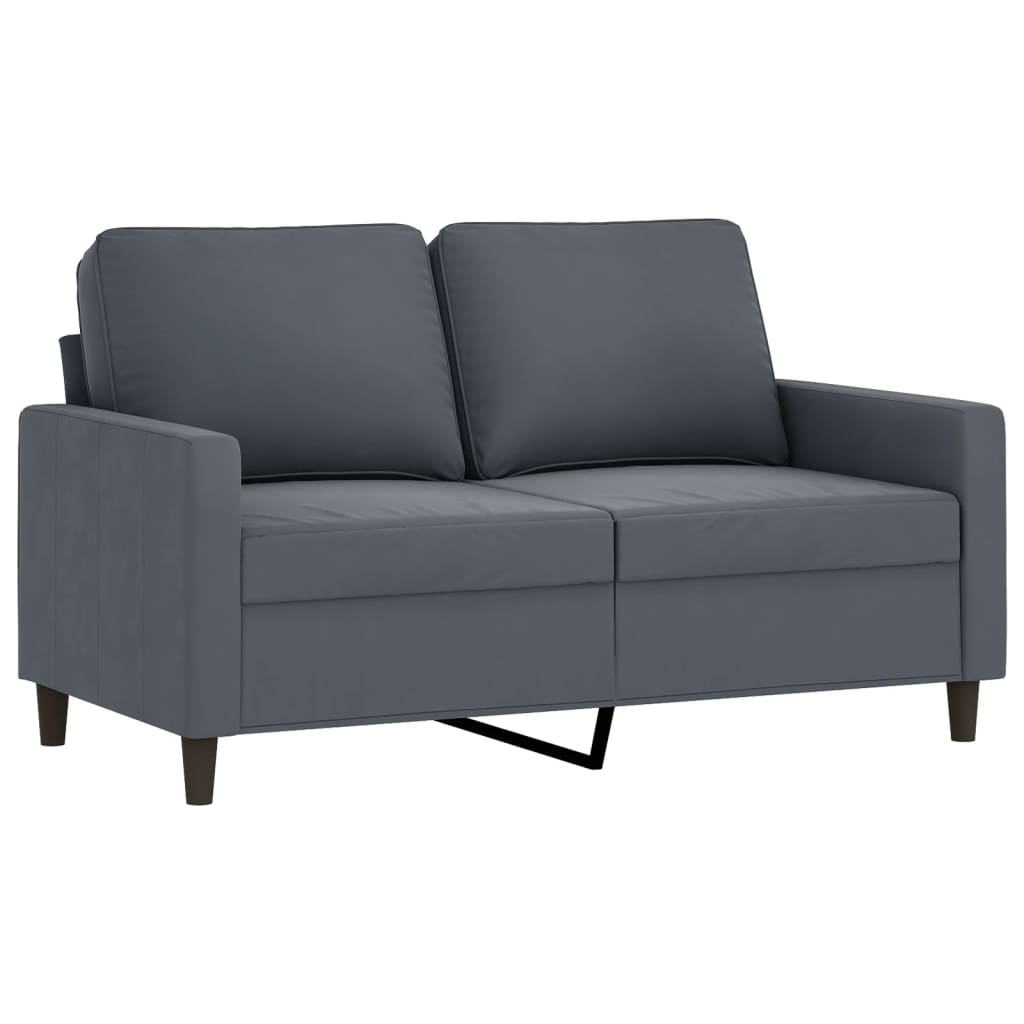 4-delige Loungeset met kussens fluweel donkergrijs