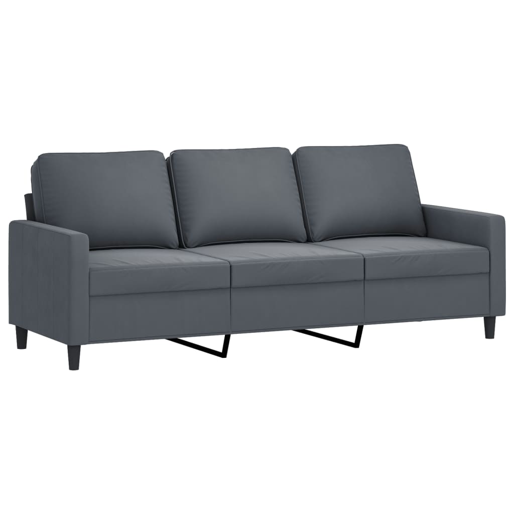 4-delige Loungeset met kussens fluweel donkergrijs