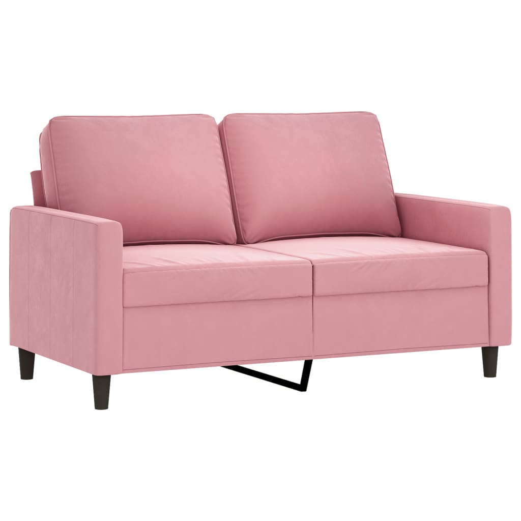 4-delige Loungeset met kussens fluweel roze
