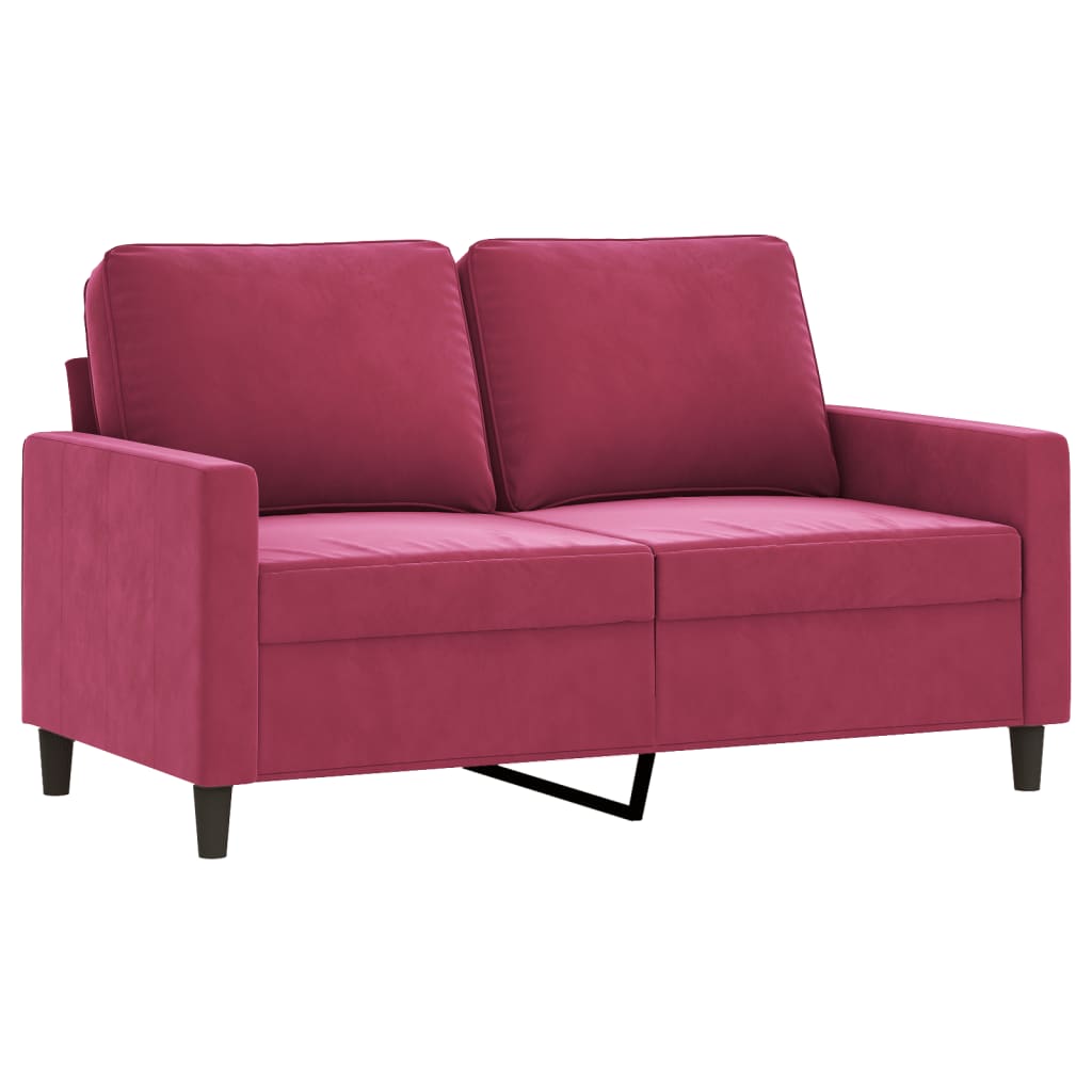 4-delige Loungeset met kussens fluweel wijnrood