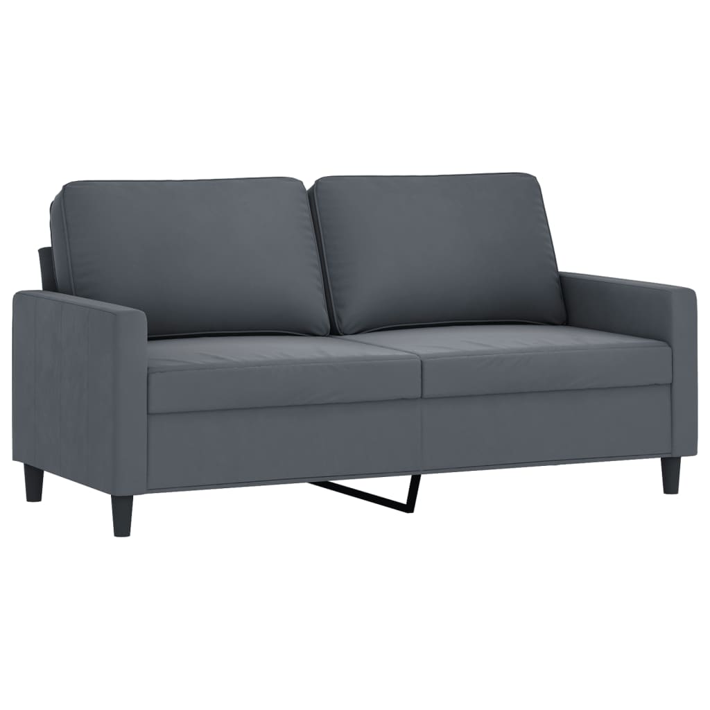 2-delige Loungeset met kussens fluweel donkergrijs