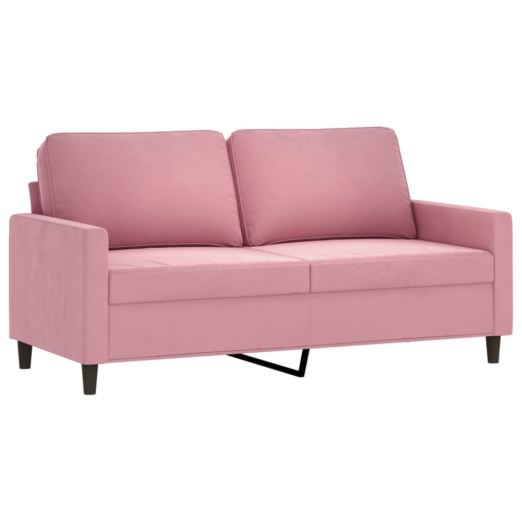 2-delige Loungeset met kussens fluweel roze